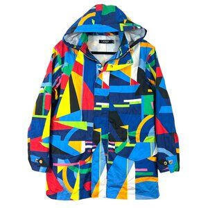 Lauren Ralph Lauren Taffeta Geometric Windbreaker Multi Size Medium Pre-Loved
